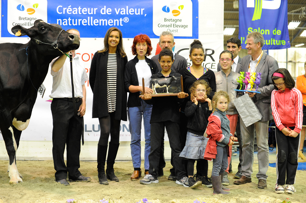 concours-prim-holstein-terralies-2014-karine-le-marchand - Illustration Dicki BN marche dans les pas de sa mère aux Terralies