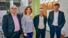 De gauche à droite : Ludovic Jolivet, maire de Quimper, Sophie Jézéquel, agricultrice et 1re vice-présidente de la Chambre d’agriculture du Finistère, Jean-Marc Quiniou, en charge de l’agriculture et des travaux ruraux à la mairie de Quimper, et Pascal Prigent, président d’Agri Deiz.