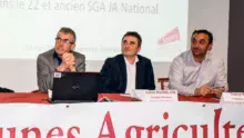 Gilles Bars (Coop de France Ouest), Damien Rousselière (Agrocampus) et Thierry Houël (ancien administrateur de JA National).