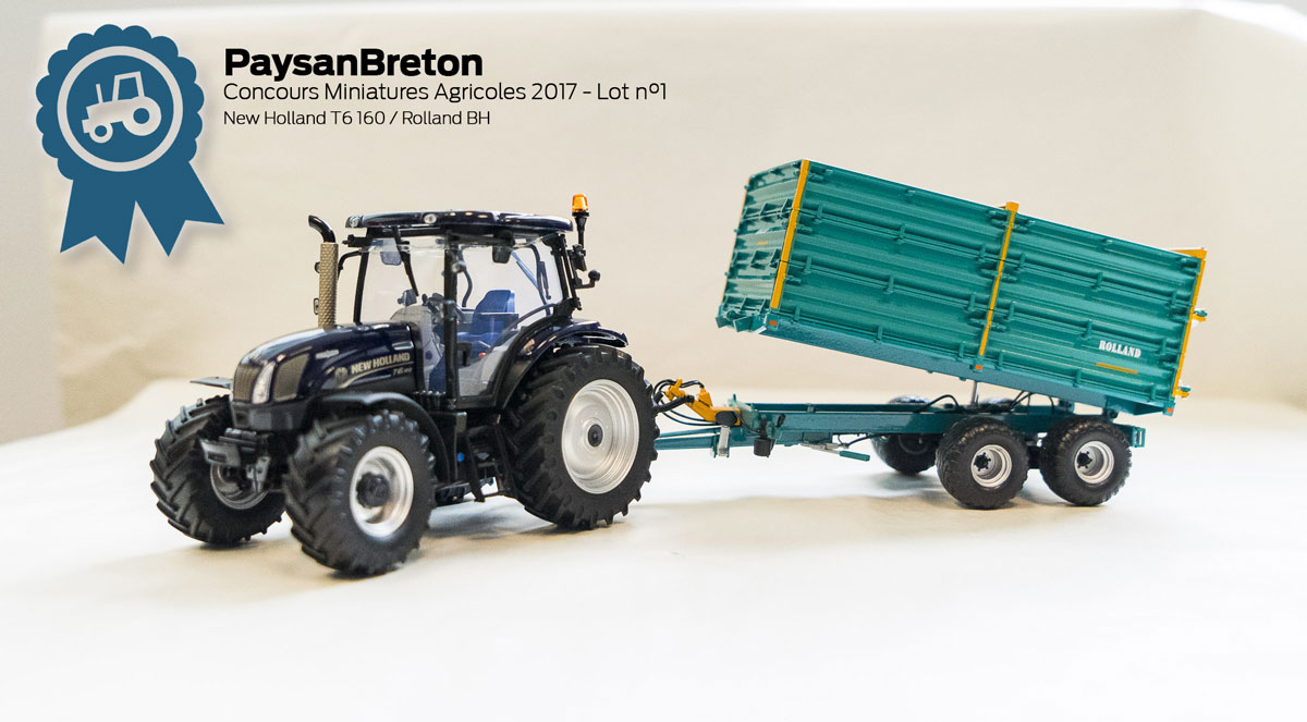 concours-mini-agri-paysan-breton-lot-01 - Illustration Concours miniatures : New Holland T6 160 et Rolland BH100