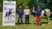 Jean-Claude Chasseboeuf (Terralies), Florent Robert (Armor Prim’Holstein) et Gaëtan Palaric (SDA) attendent un public nombreux sur le salon agricole des Côtes d’Armor.