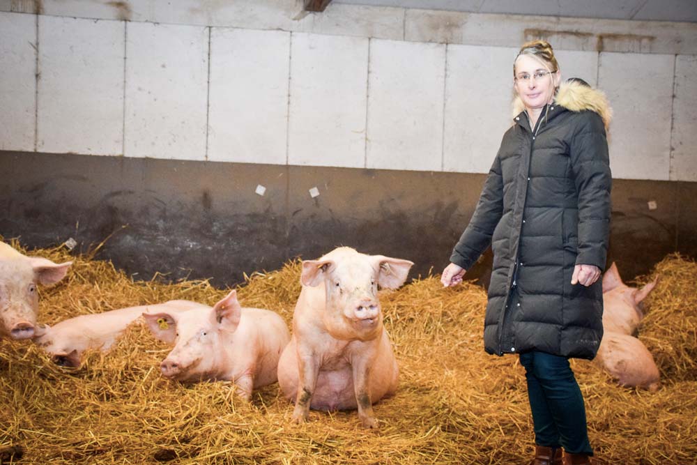 Véronique Letort, éleveuse de porcs à Eréac. - Illustration CMB : Véronique Letort succède à Anne-Françoise Trébéden
