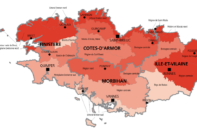 La carte du prix des terres agricoles en Bretagne selon les petites régions