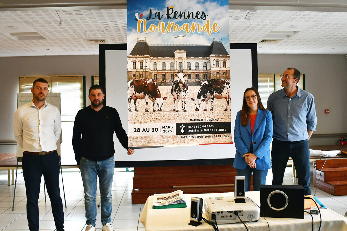 Les responsables du concours à côté de l'affiche du national normand - Illustration Le National normand 2025 à Rennes