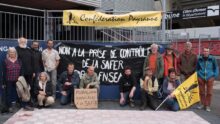 Un groupe de syndicalistes de la Confédération paysanne Bretagne