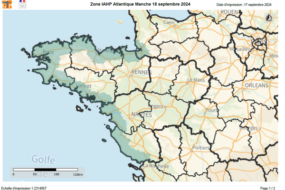 Carte du périmètre de surveillance de l'Influenza Aviaire