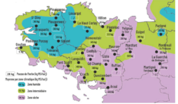 Carte de la pousse de l'herbe en Bretagne du 16 au 23 septembre 2024