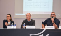 Sandrine Bernard, directrice du groupement porc d’Eureden ; Michel Bloc’h, président ; Emmanuel Esnaud, président région Est