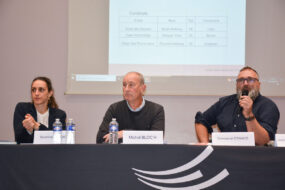 Sandrine Bernard, directrice du groupement porc d’Eureden ; Michel Bloc’h, président ; Emmanuel Esnaud, président région Est