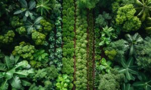 vue aérienne d'une zone de maraîchage diversifié