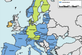 Statu BVD des pays sur une carte de l'Europe