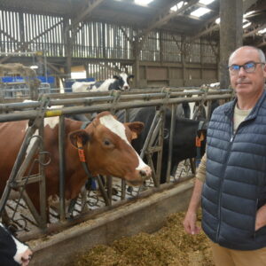 Pascal Le Breton avec ses vaches