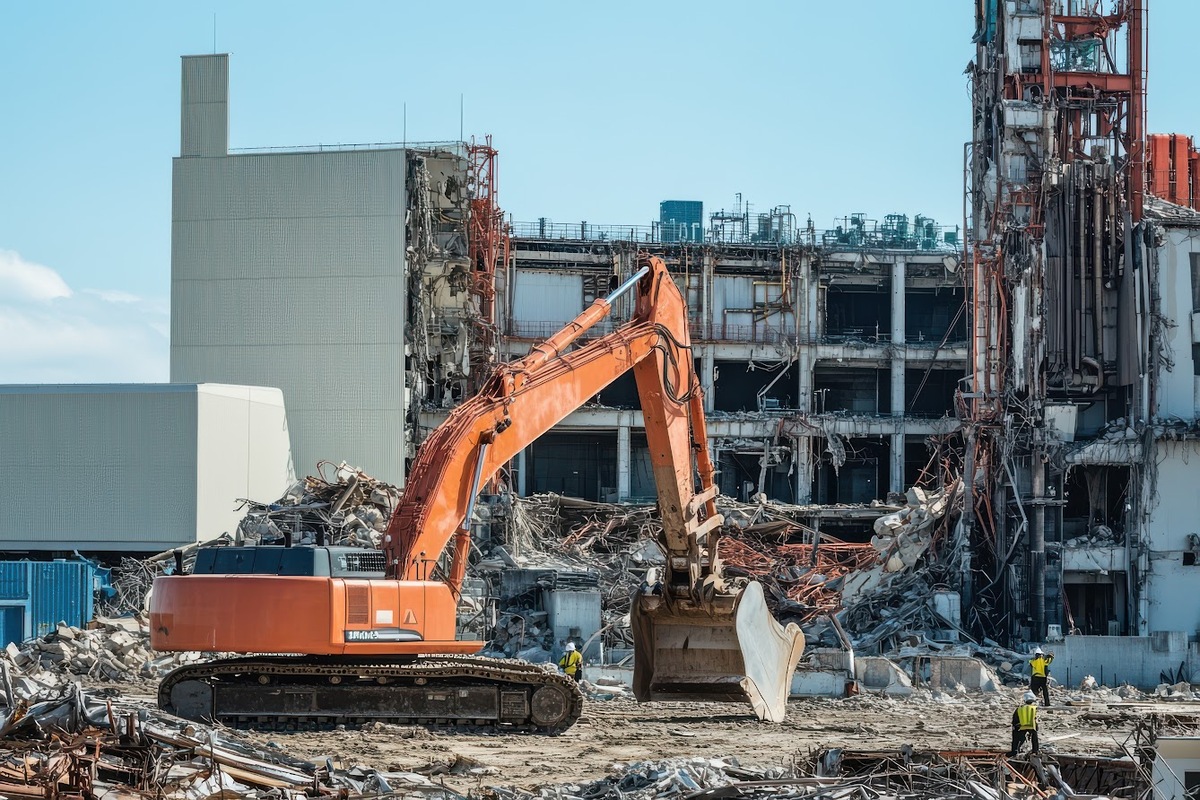 Chantier de destruction d'un immeuble