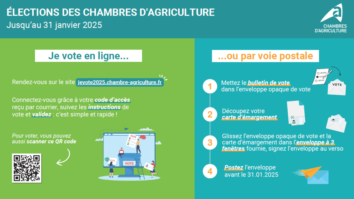 Procédure de vote pour les élections Chambre d'Agriculture 2025