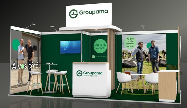 Photo du stand d'exposition de Groupama