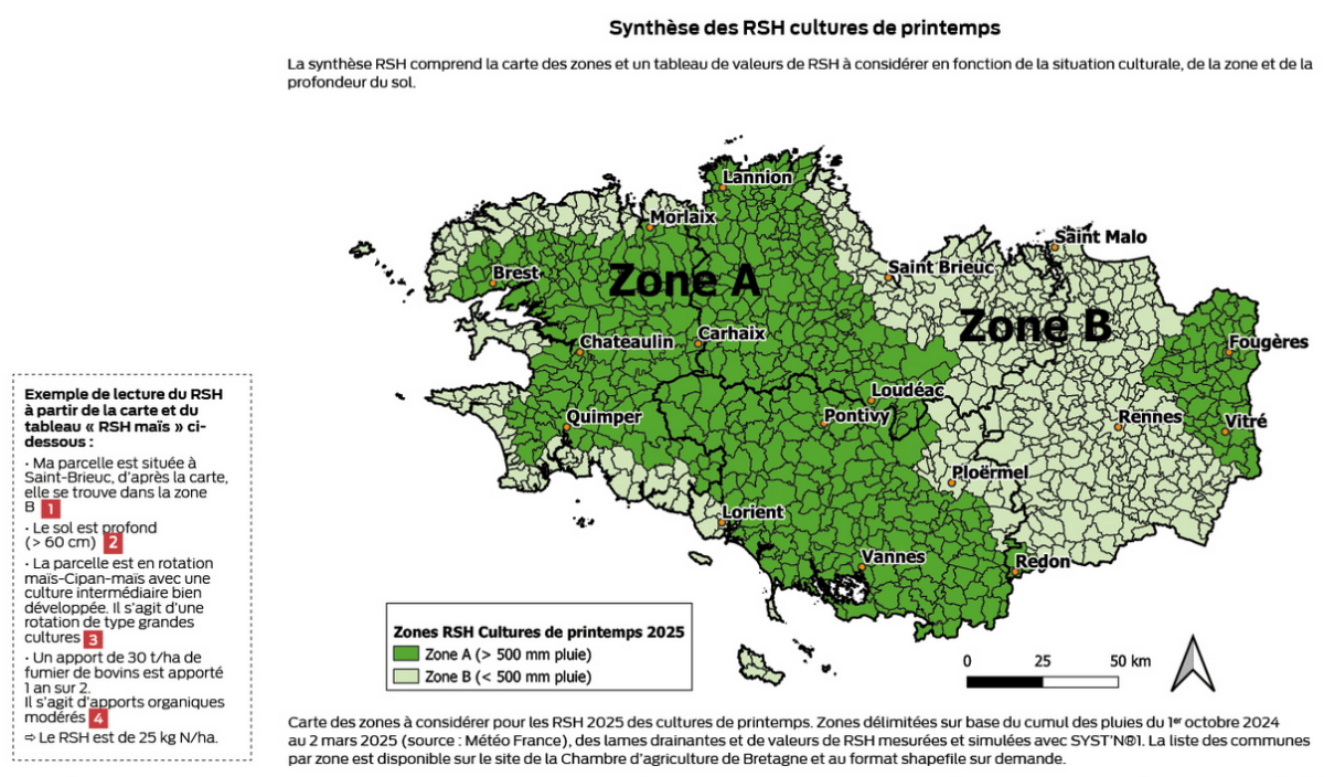 Carte de synthèse du réseau régional RSH culture de printemps 2025